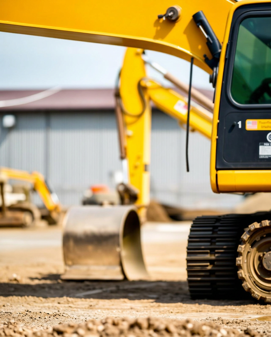 Excavatrice sur un chantier